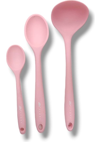 Cep Home 3'lü Silikon Set 1 Kepçe 1 Kaşık (27.5cm) 1 Kaşık (20 Cm)