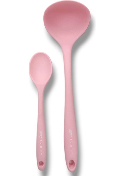 2'li Silikon Set 1 Kepçe 1 Kaşık 20 cm