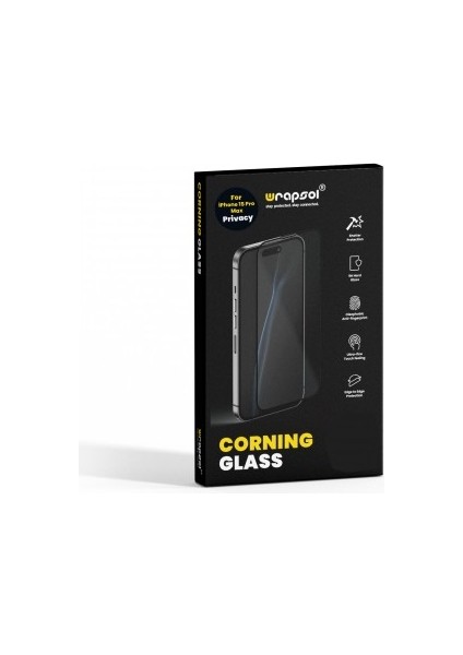 Wrp Cornıng Glass Black Prıvacy For IP15 Pro Max