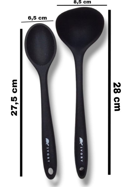 2'li Silikon Set 1 Adet Kepçe 1 Adet Silikon Kaşık(27.5cm) fiyatları