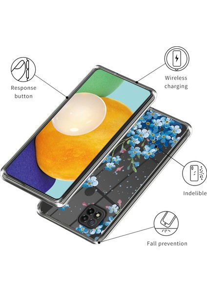 Xiaomi Redmi 10A Baskılı Desen Tasarımı Imd Geri Kılıf Yumuşak Tpu Anti-Fall Şok Geçirmez Koruyucu Kapak Mavisi Çiçekler (Yurt Dışından) modelleri