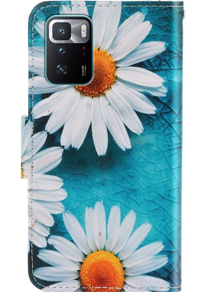 Desen Baskı Cüzdan Deri Koruyucu Telefon Kılıfı Xiaomi Için Redmi Note 10 Pro 5g/poco X3 Gt-Chrysanthemum (Yurt Dışından)