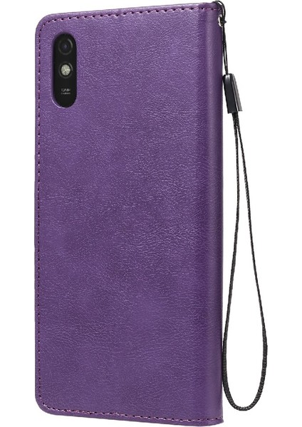 Pu Deri Derisi Düz Renkli Telefon Kılıfı Cüzdan Stand Kapağı, Xiaomi Redmi 9A-DOĞRU Için Kayış (Yurt Dışından) modelleri