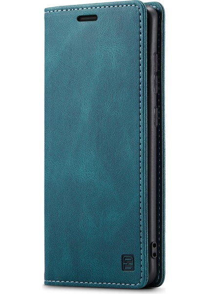 Xiaomi Redmi Için Retro Mat Deri Kılıf Cüzdanı Rfıd Engelleme Not 8 Pro-Blue (Yurt Dışından)