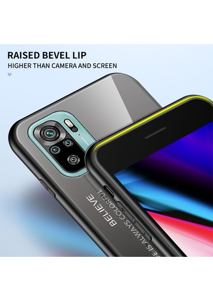 Anti-Çizim Tpu Çerçeve Renk Gradyan Tasarımı Temperli Cam Cep Telefonu Xiaomi Poco M5S 4g/redmı Note 10 4g/not 10S 4g-Beyaz (Yurt Dışından) modelleri