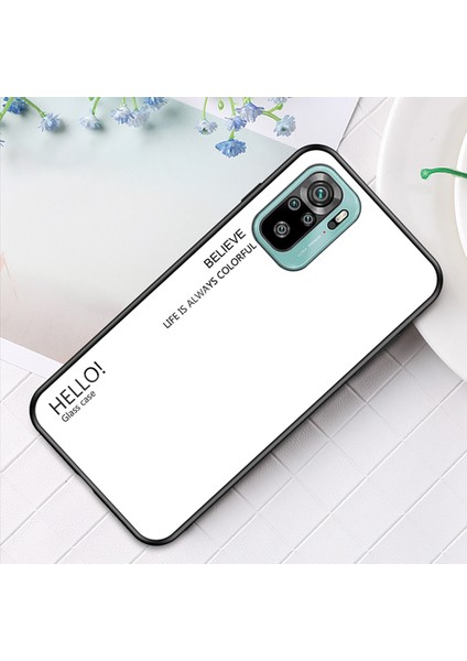Anti-Çizim Tpu Çerçeve Renk Gradyan Tasarımı Temperli Cam Cep Telefonu Xiaomi Poco M5S 4g/redmı Note 10 4g/not 10S 4g-Beyaz (Yurt Dışından) fırsatları