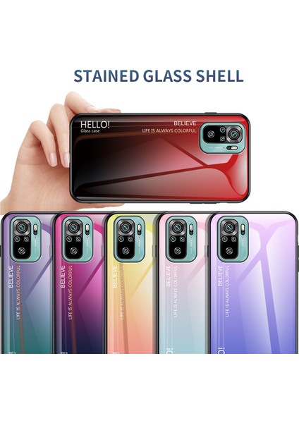 Anti-Çizim Tpu Çerçeve Renk Gradyan Tasarımı Temperli Cam Cep Telefonu Xiaomi Poco M5S 4g/redmı Note 10 4g/not 10S 4g-Beyaz (Yurt Dışından) indirimleri