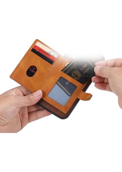Pu Deri Kaplamalı Tpu Kılıfı [kart Yuvaları] [kickstand] Xiaomi Mi 11 Lite 4g/5g/11 Lite 5g Ne-Brown (Yurt Dışından)