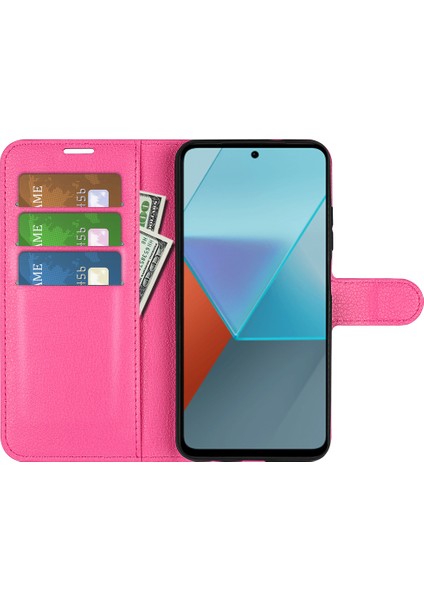 Xiaomi Redmi Için Note 13 Pro 5g Case Litchi Doku Deri Telefon Kabuğu (Yurt Dışından)