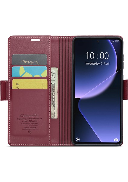 Xiaomi 13T/13T Pro/redmi K60 Ultra Kılıf Deri Litchi Doku Telefon Kapağı Stand ve Cüzdan-Kırmızı (Yurt Dışından) fiyatları