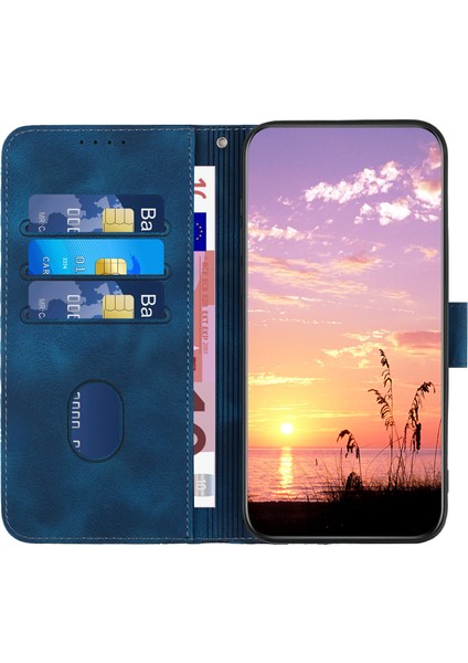 Xiaomi Redmi Için Note 13 Pro+ 5g Deri Cüzdan Kılıfı Fil Baş Desen Sapfire (Yurt Dışından)