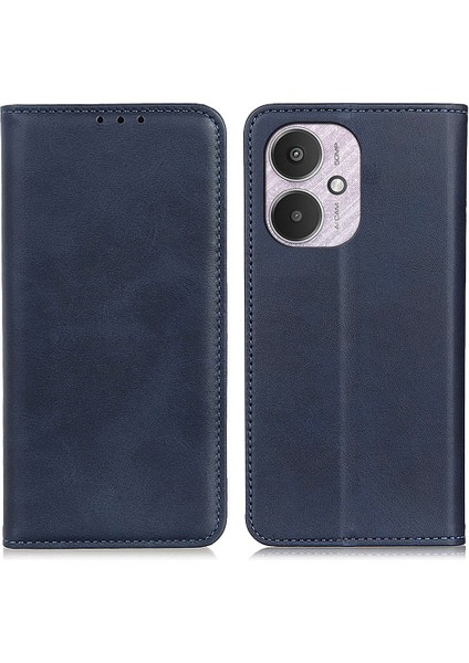 Xiaomi Redmi 13C 4g/poco C65 4g Kasa Bölünmüş Deri Manyetik Otomatik Emici Telefon Örtü Mavisi (Yurt Dışından)