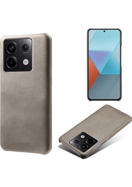 Xiaomi Redmi Için Note 13 Pro 5g Case Balf Dokusu Önleme Önleyici Pu+Pc Telefon Shell-Grey (Yurt Dışından)