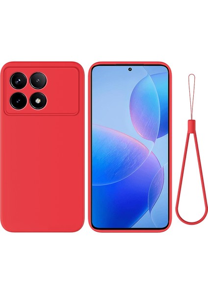Xiaomi Için Redmi K70 5G/K70 Pro 5g Sıvı Sıvı Silikon Telefon Kılıfı Fiber Astar Yastık Dokusu Kapak-Kırmızı (Yurt Dışından)