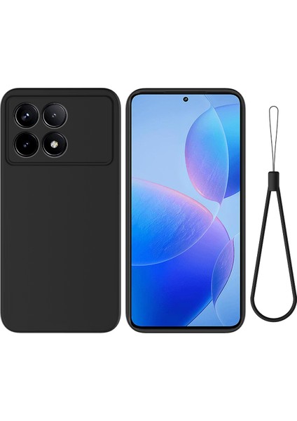 Xiaomi Için Redmi K70 5G/K70 Pro 5g Sıvı Sıvı Silikon Telefon Kılıfı Fiber Astar Yastık Doku Kapak Black (Yurt Dışından)