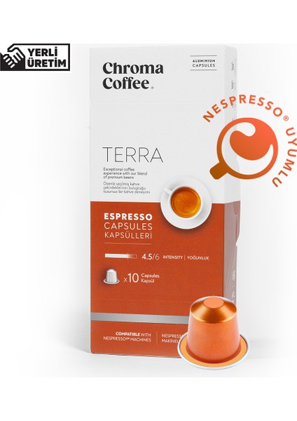 Chroma Coffee Terra 10 Adet Nespresso Uyumlu Kapsül Kahve