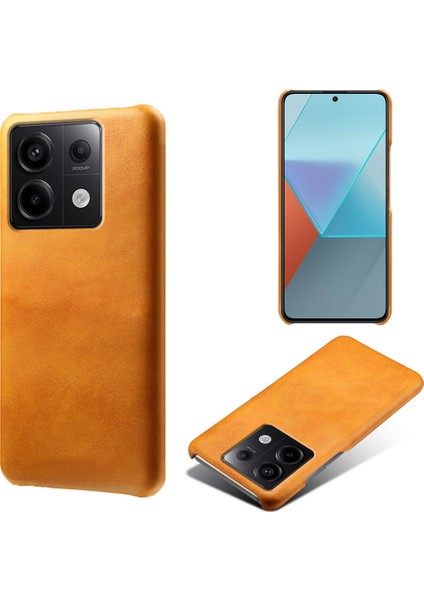 Xiaomi Redmi Için Note 13 Pro 5g Case Balf Dokusu Önleme Önleyici Pu+Pc Telefon Kabuğu-Orange (Yurt Dışından)