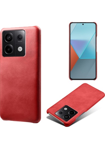 Xiaomi Redmi Için Note 13 Pro 5g Case Buzağı Dokusu Önleme Önleyici Pu+Pc Telefon Kabuğu-Kırmızı (Yurt Dışından)