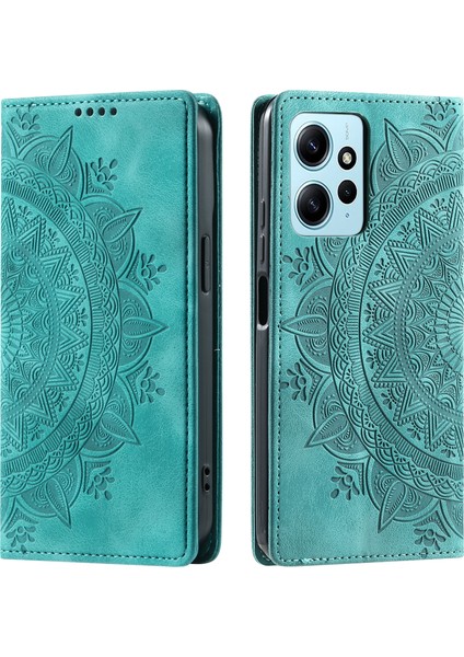 Xiaomi Için Redmi Note 12 4g Kasa Cüzdan Stand Telefon Deri Kapak Yeşil (Yurt Dışından)