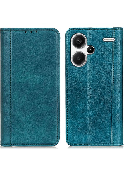 Xiaomi Redmi Için Note 13 Pro+ 5g Kılıf Katlama Stand Stand Split Deri Cep Telefonu Kapak Yeşili (Yurt Dışından)
