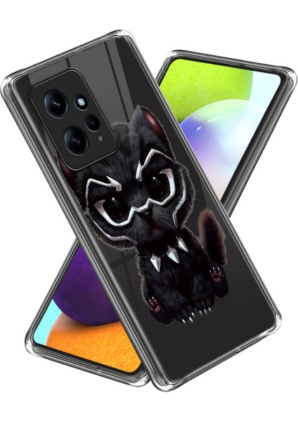 Xiaomi Için Redmi Note 12 4g Telefon Kılıfı Desen Basılı Tasarım Yumuşak Tpu Arka Kapak-Siyah Kedi (Yurt Dışından)