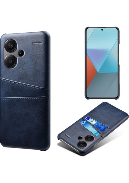 Xiaomi Redmi Için Note 13 Pro+ Kılıf Çift Kart Yuvaları Pu+ Pc Ince Telefon Kapak Mavisi (Yurt Dışından)