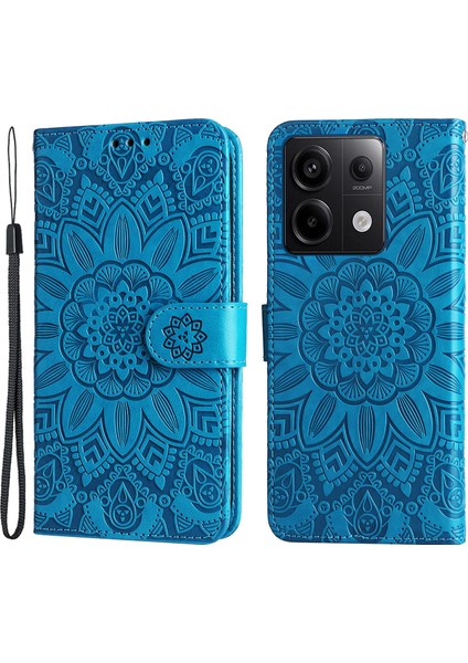 Xiaomi Redmi Için Note 13 Pro 5g Cüzdan Kılıfı Deri Deri Telefon Kapağı Stand-Blue (Yurt Dışından)