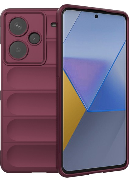 Xiaomi Redmi Için Note 13 Pro+ 5g Case Anti-Çizelge Tpu Engebeli Telefon Kapak Kırmızısı (Yurt Dışından)