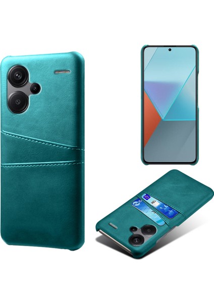 Xiaomi Redmi Için Note 13 Pro+ Kasa Çift Kart Yuvaları Pu+ Pc Ince Telefon Kapak Yeşil (Yurt Dışından)