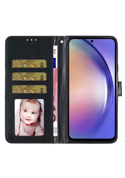 Xiaomi Için Redmi Note 12 4g Deri Cüzdan Stand Kılıfı Damla Koşullu Hafif Telefon Kapağı Strap-Black (Yurt Dışından)