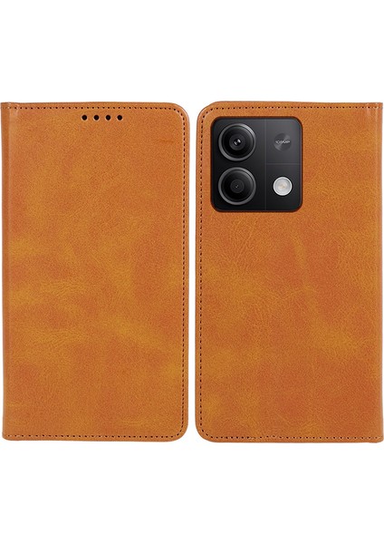 Xiaomi Için Redmi Note 13 Pro 5g Cep Telefonu Stand Kapağı Şok Geçirmez Pu Deri Cüzdan-Khaki (Yurt Dışından)