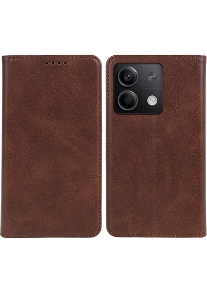 Xiaomi Redmi Için Note 13 Pro 5g Case Contre Telefon Stand Kapağı Şok Geçirmez Pu Deri Cüzdan-Kahverengi (Yurt Dışından)