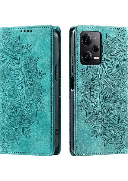Xiaomi Redmi Için Note 12 Pro 5g/poco X5 Pro 5g/redmi Note 12 Pro Hız 5g Kılıf Pu Pu Deri Baska Stand Telefon Kapak Yeşil (Yurt Dışından)
