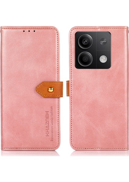 Xiaomi Için Redmi Not 13 5g/13 5g (Çin) Telefon Kılıfı Pu Deri Cüzdan Stand Telefon Kapağı Kabuk Rose Altın (Yurt Dışından)