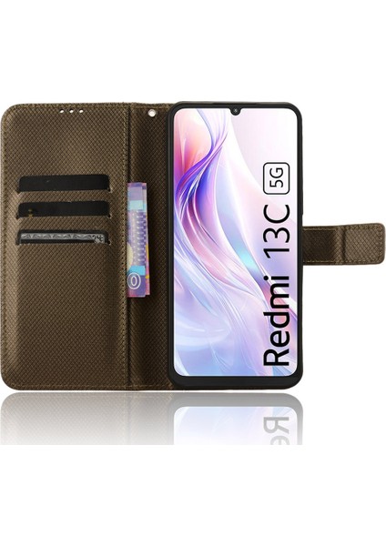 Xiaomi Redmi Için 13C 5G/13R 5g/poco M6 5g Cüzdan Kılıf Deri Deri Folio Şok Geçirmez Telefon Kapak-Kahverengi (Yurt Dışından) fiyatları
