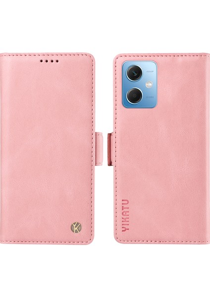 Xiaomi Redmi Için Pu Deri Cüzdan Kılıfı Not 12 5g (Çin)/(Hindistan)/(Global)/poco X5 5g, Cilt Touch Stand Telefon Kapak Pembe (Yurt Dışından)