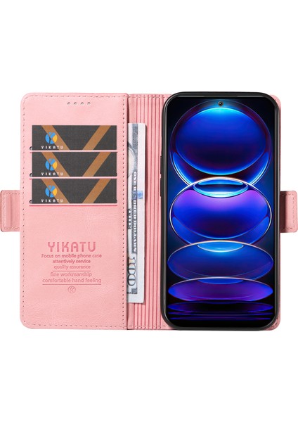Xiaomi Redmi Için Pu Deri Cüzdan Kılıfı Not 12 5g (Çin)/(Hindistan)/(Global)/poco X5 5g, Cilt Touch Stand Telefon Kapak Pembe (Yurt Dışından) fiyatları