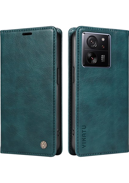 Xiaomi 13T/13T Pro/redmi K60 Ultra Kılıf Pu Deri Litchi Doku Doku Cüzdan Kapak-Mavisi (Yurt Dışından)
