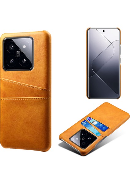Xiaomi Için 14 Vaka Çift Kart Yuvaları Pu Deri Kaplı Pc Koruyucu Telefon Kapak-Turun (Yurt Dışından)