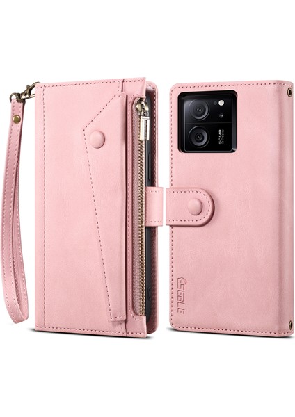 Xiaomi Için Redmi K60 ULTRA/13T/13T Pro Case Deri Telefon Kapağı Cüzdan-Rose Altın (Yurt Dışından)