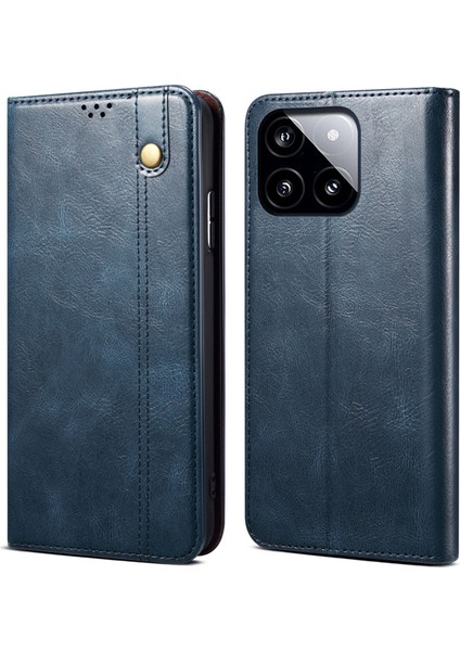 Xiaomi Redmi Için K70E 5g Deri Kılıf Cüzdan Mumsu Çılgın At Doku Standı Kapak Mavisi (Yurt Dışından)