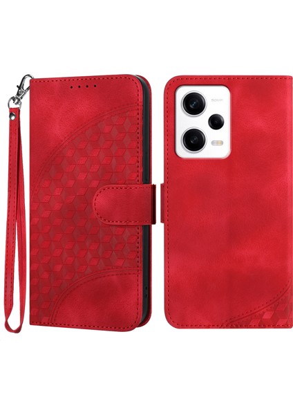 Xiaomi Redmi Için Note 12 Pro+ 5g Cüzdan Telefon Kılıfı Fil Baş Desen-Kırmızı (Yurt Dışından)