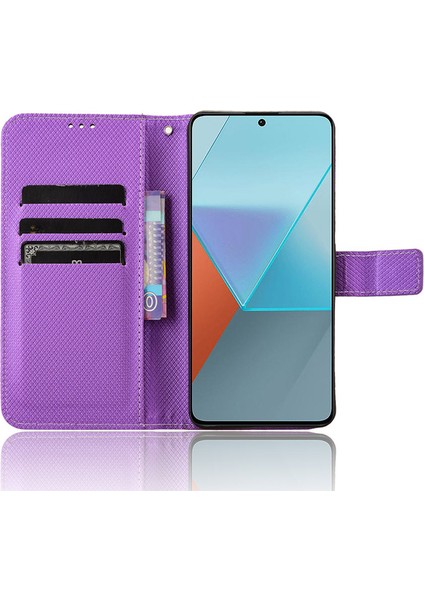 Xiaomi Redmi Için Note 13 Pro 5g Telefon Kılıfı Anti-Çizelge Kabuğu Manyetik Pu Cüzdan Telefon Kapak Morası (Yurt Dışından) fiyatları