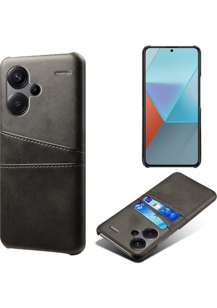 Xiaomi Redmi Için Note 13 Pro+ Kasa Çift Kart Yuvaları Pu+ Pc Ince Telefon Kapak Black (Yurt Dışından)
