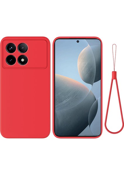 Xiaomi Redmi Için K70E 5g/poco X6 Pro 5g Telefon Kılıfı Zarif Sıvı Silikon Kabuk-Kırmızı (Yurt Dışından)