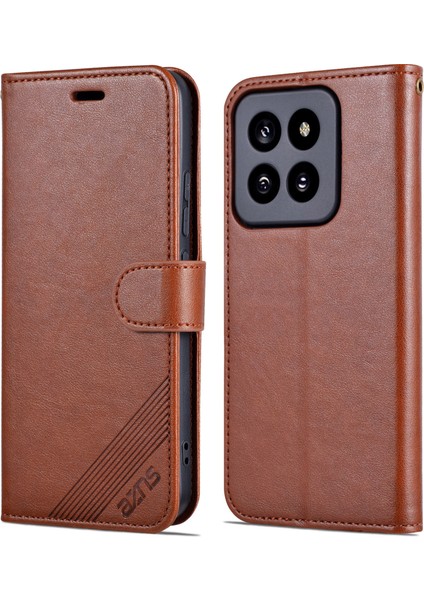Xiaomi Için Pu Deri Telefon Kabuğu 14 Pro Kasası Antrlak Antik Cellet Manyetik Telefik (Yurt Dışından)