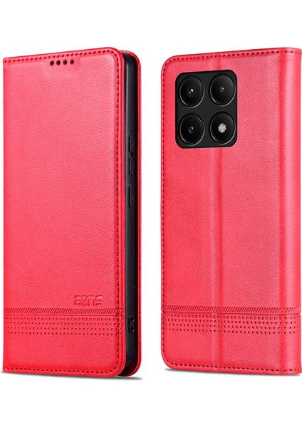 Xiaomi Redmi Için K70E 5g/poco X6 Pro 5g Cüzdan Kılıf Telefon Deri Kapağı Stand-Red (Yurt Dışından)