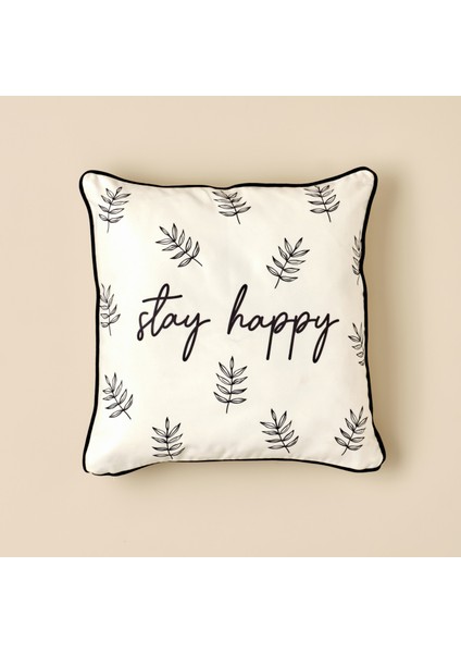 Bella Maison Stay Happy Kırlent Siyah-Beyaz (45X45 Cm)