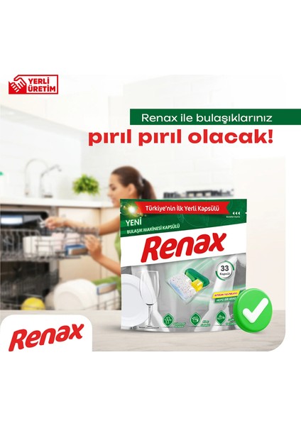 Renax Bulaşık Makinesi Kapsülü Hepsi Bir Arada 44 Lü - 10 Paket