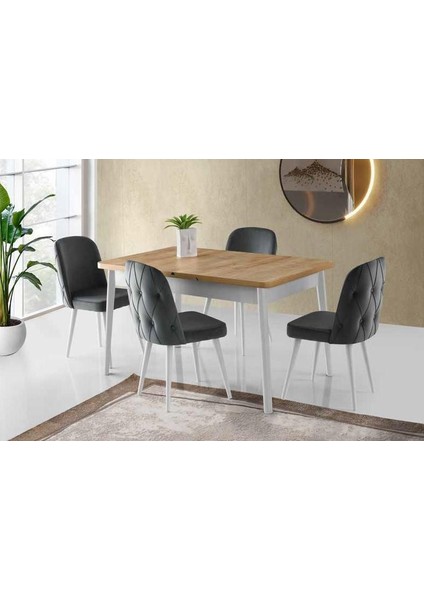 Lotus Loft Ağaç Açılır Yemek Masa Sandalye Takımı